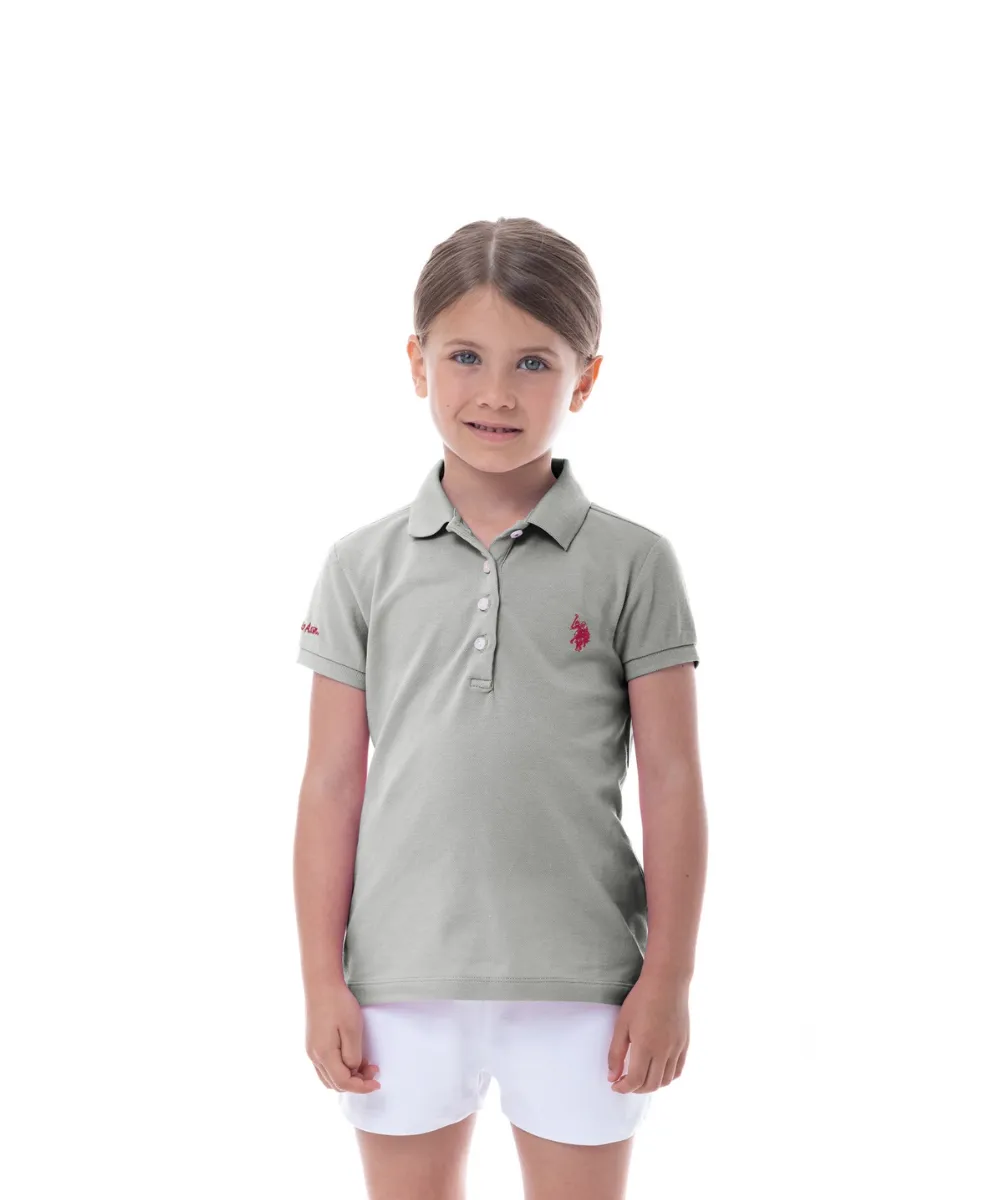 US POLO KIDS SHORT SLEEVED STRETCH MICROPIQUE POLO SHIRT