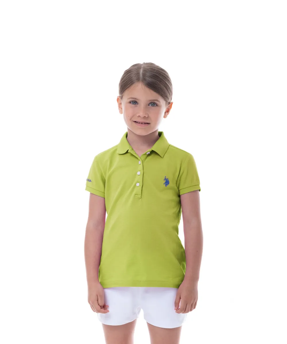 US POLO KIDS SHORT SLEEVED STRETCH MICROPIQUE POLO SHIRT
