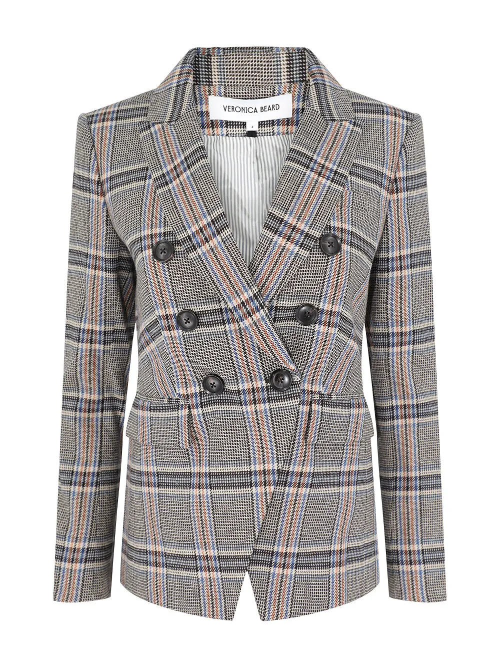 Veronica Beard Miller Dickey Jacket with Elbow Patches in Black Multi