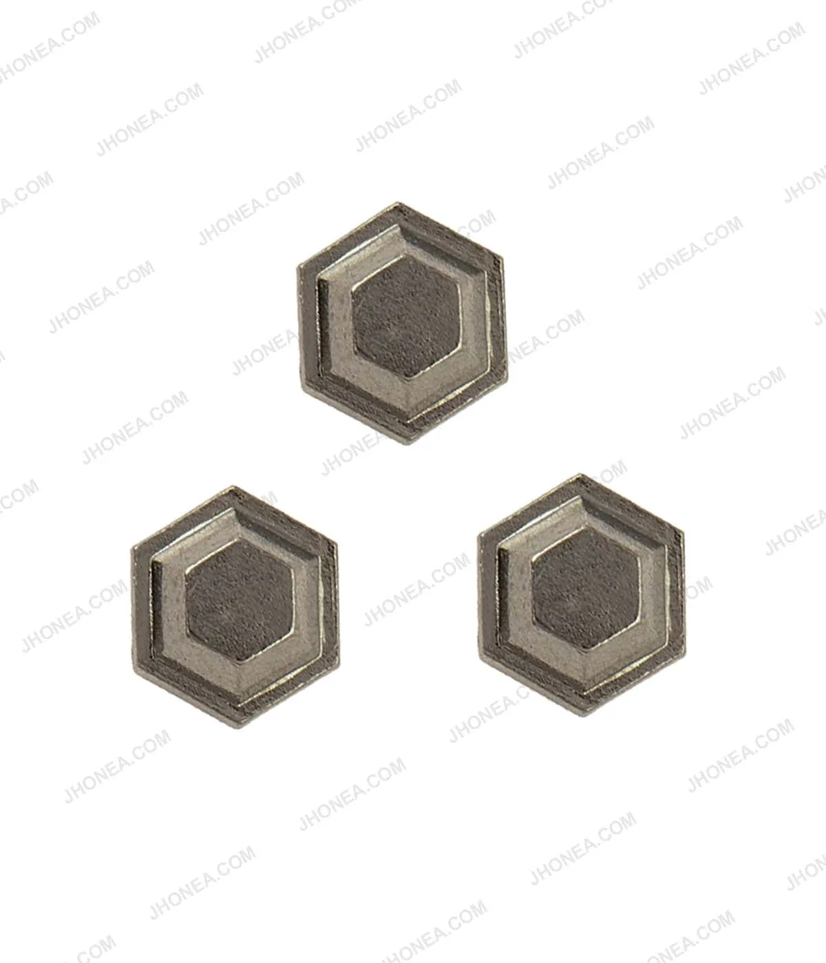 Western Style Hexagon Shape Gunmetal Hotfix Studs for Blazers