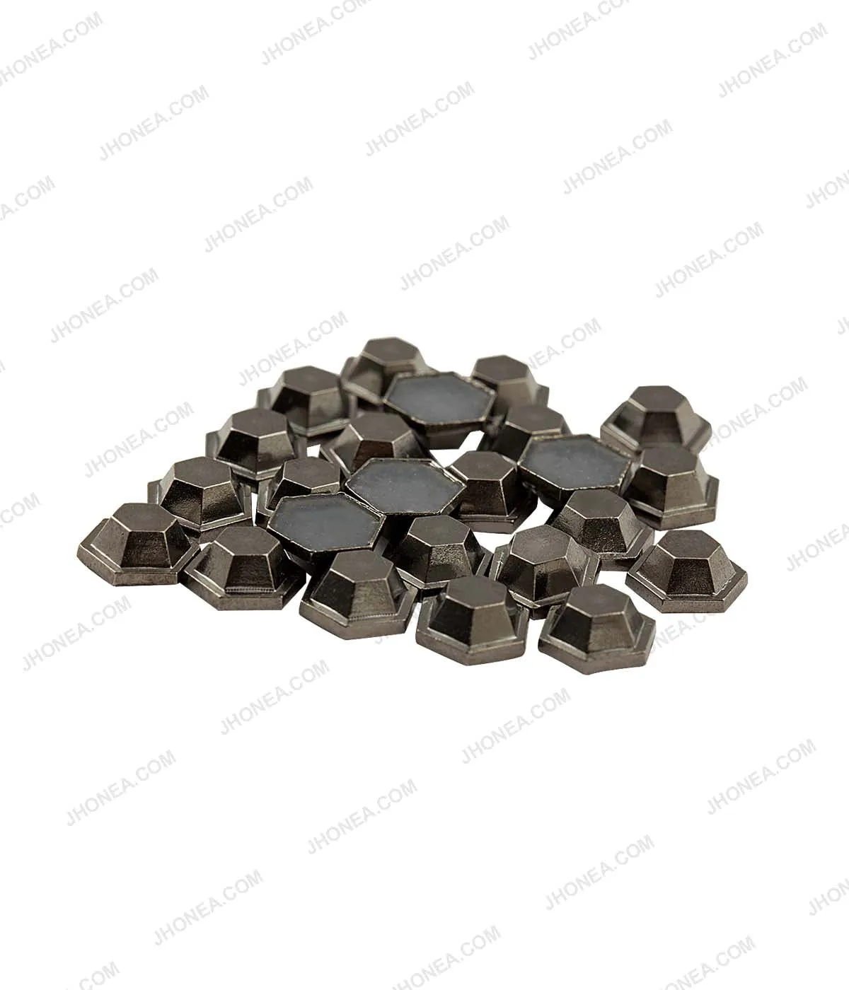 Western Style Hexagon Shape Gunmetal Hotfix Studs for Blazers