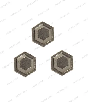 Western Style Hexagon Shape Gunmetal Hotfix Studs for Blazers