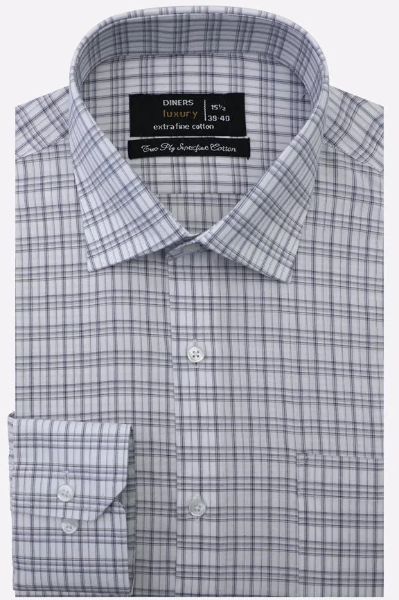 White Check Formal Shirt