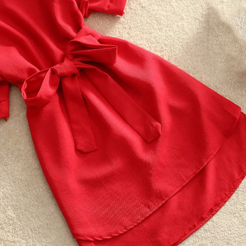 Women Sashes Tunic Shirt
