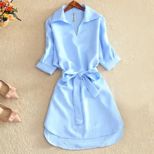 Women Sashes Tunic Shirt