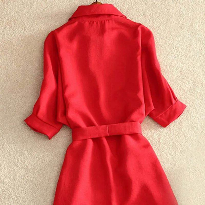 Women Sashes Tunic Shirt