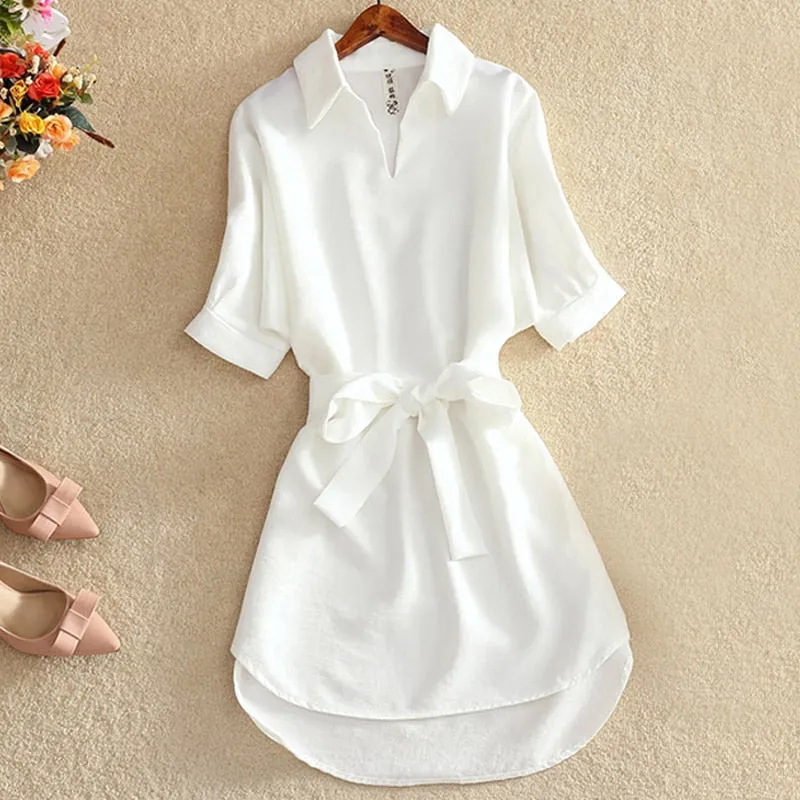 Women Sashes Tunic Shirt
