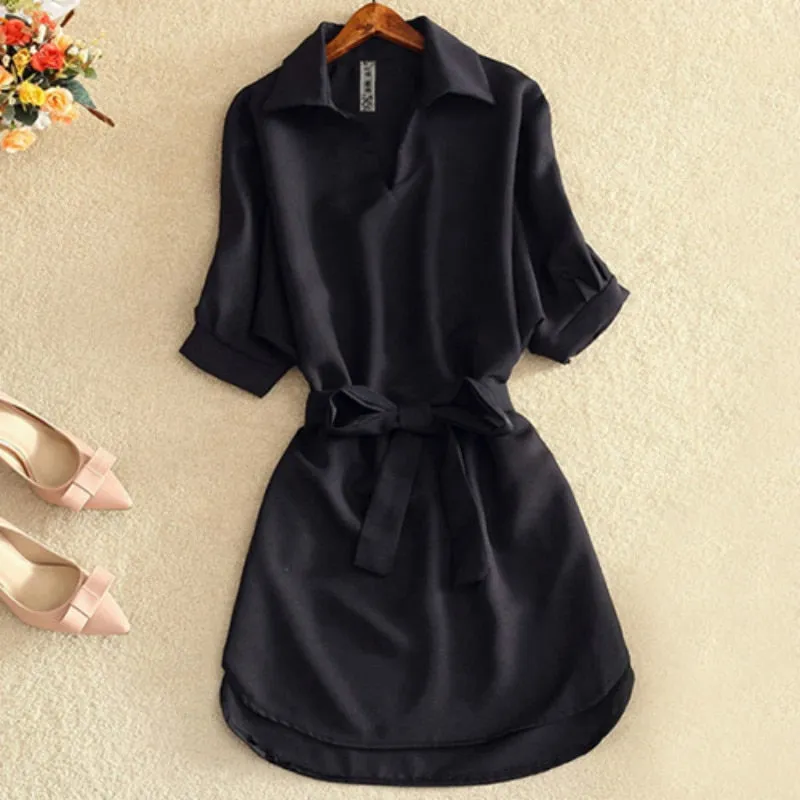 Women Sashes Tunic Shirt
