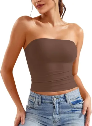 Women Y2K Backless Strapless Tube Tops Bandeau Sleeveless Tank Tops 2025 Summer Clothes Going Out