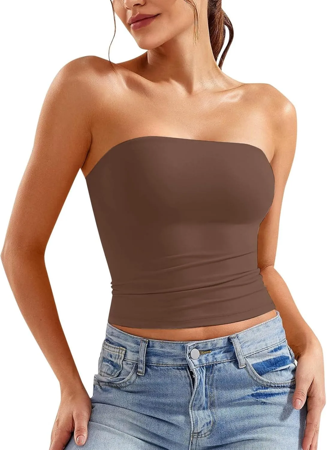 Women Y2K Backless Strapless Tube Tops Bandeau Sleeveless Tank Tops 2025 Summer Clothes Going Out